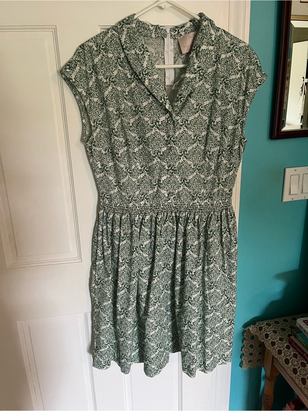 Gal Meets Glam Green Floral Cap-Sleeve Mini Dress